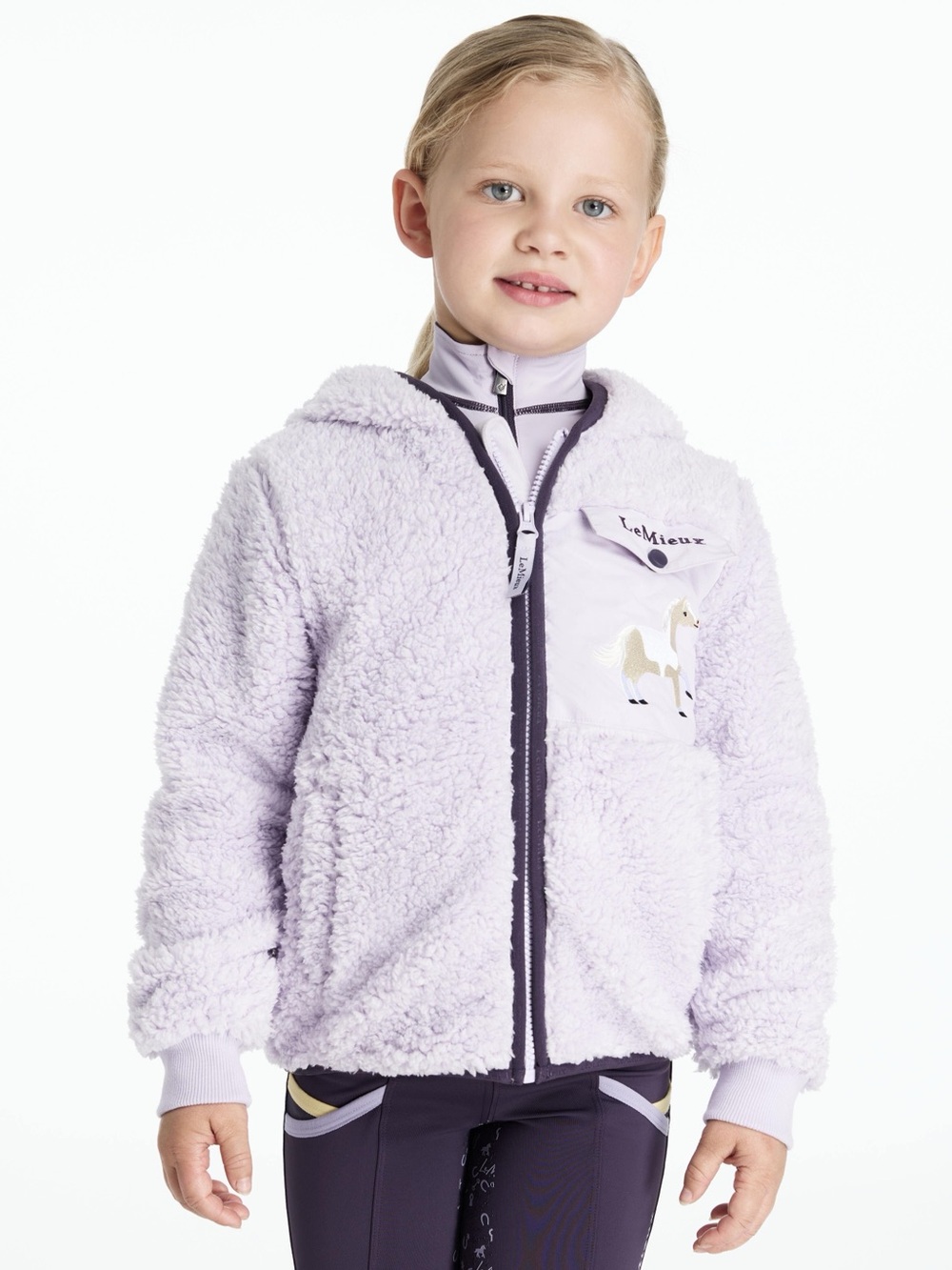 LeMieux Mini Teagan Lemon Fleece Lilac Purple Horse Jacket Size 5-6